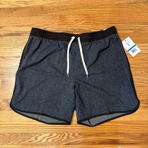Penguin Sport Men's Performance Shorts Elastic Waist Gray Stretch Size XL NWT